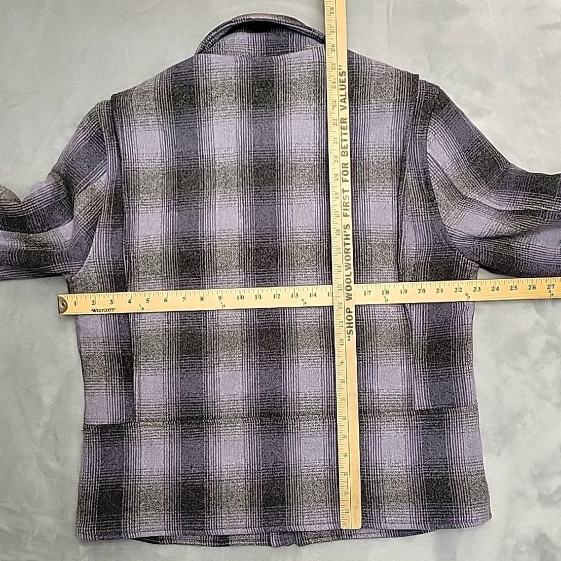 Taylor Stitch Taylor Stitch Jacket Mens42 Purple Plaid Wool Blend Classic Outdoors Mackinaw Jacket Mens 42 Purple Plaid Wool Blend Bomber Casual Zip Mens Size US XS / EU 42 / 0 - 7 Thumbnail