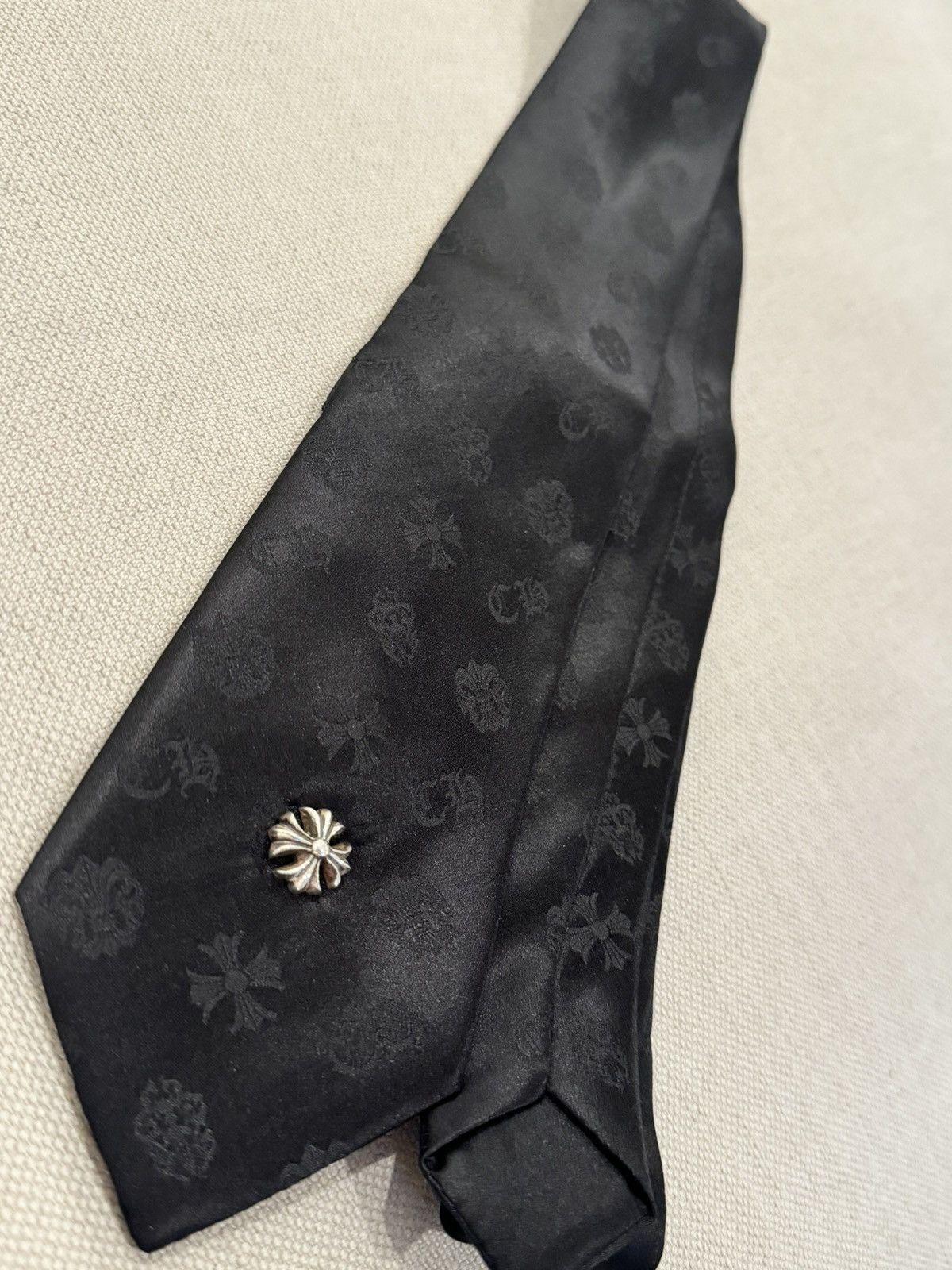 Chrome Hearts Chrome Hearts Multi Logo Monogram Silk Tie Size ONE SIZE - 2 Thumbnail
