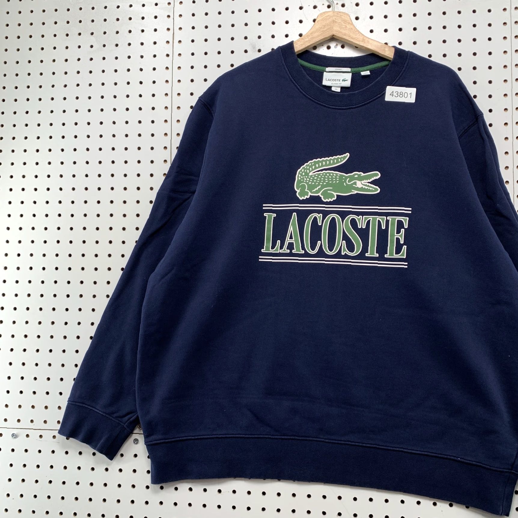 Lacoste Lacoste Crewneck Sweatshirt Mens 3XL Navy Blue Big Alligator Logo Pullover Size US XXL / EU 58 / 5 - 2 Thumbnail