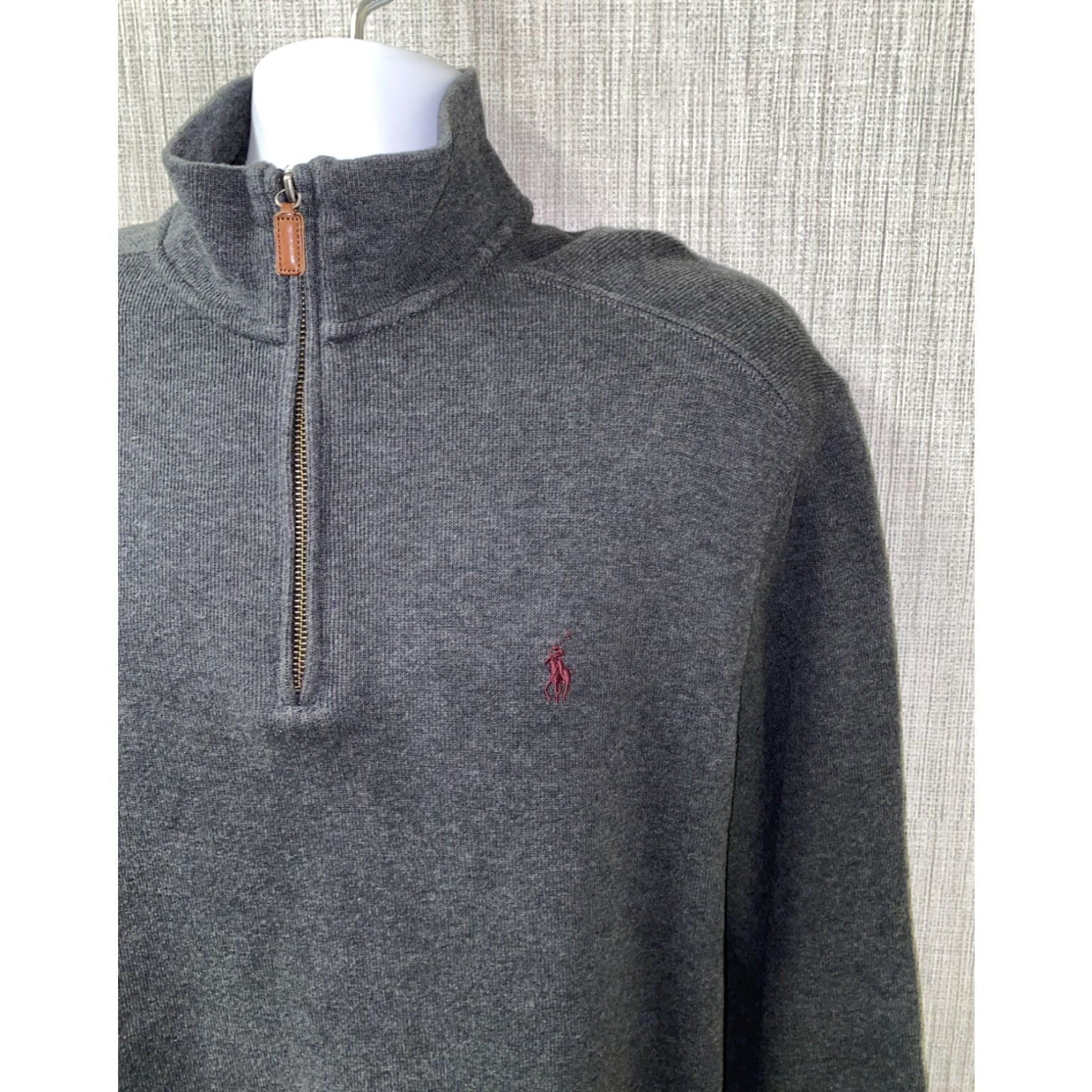Polo Ralph Lauren Polo Ralph Lauren Mens Gray 1/2 Zip Pullover Sweater Size L Size US L / EU 52-54 / 3 - 2 Thumbnail