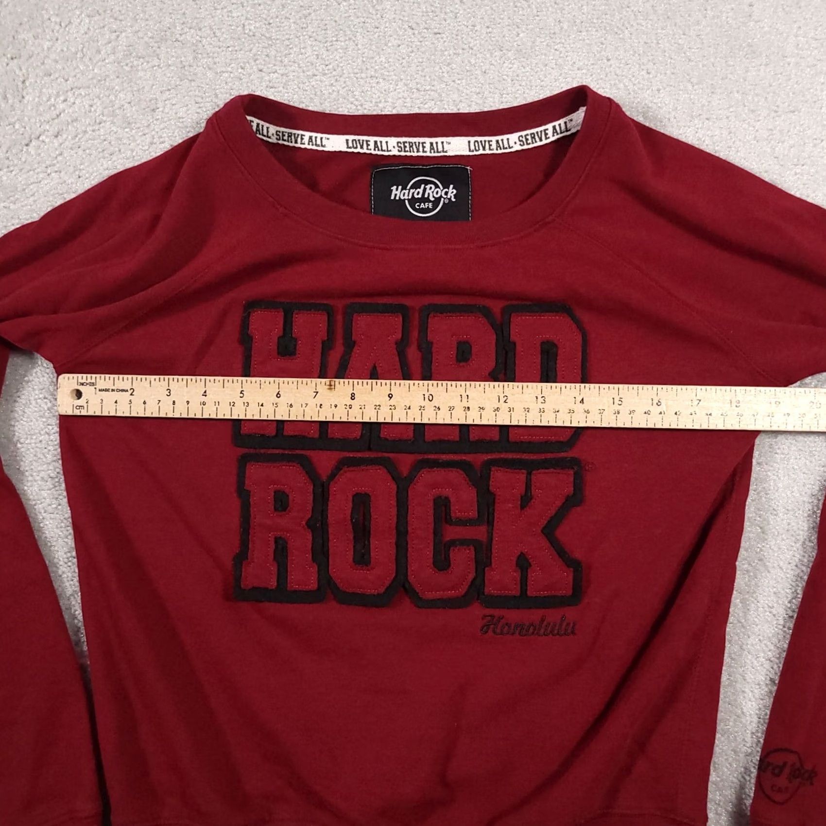 Hard Rock Cafe Hard Rock Cafe Sweatshirt Womens Red Crop Crewneck Honolulu Embroidered Pullover Size M / US 6-8 / IT 42-44 - 6 Thumbnail