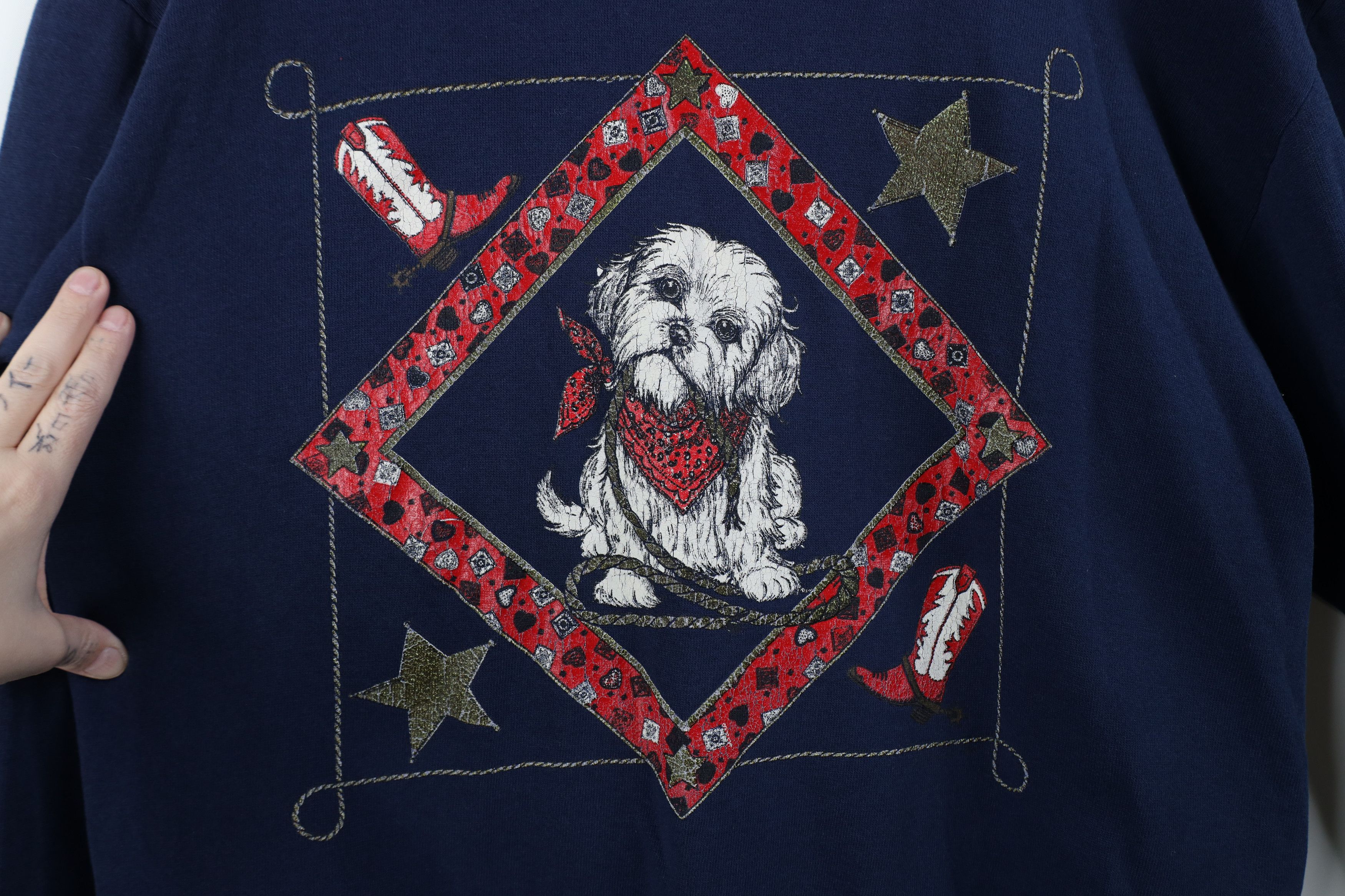 Vintage Vintage 90s Western Cowgirl Dog Turtleneck Sweatshirt USA Size M / US 6-8 / IT 42-44 - 4 Thumbnail