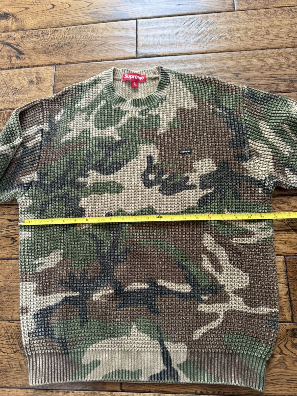 Supreme Supreme Washed Small Box Waffle Knit Sweater Camo Size US M / EU 48-50 / 2 - 3 Thumbnail