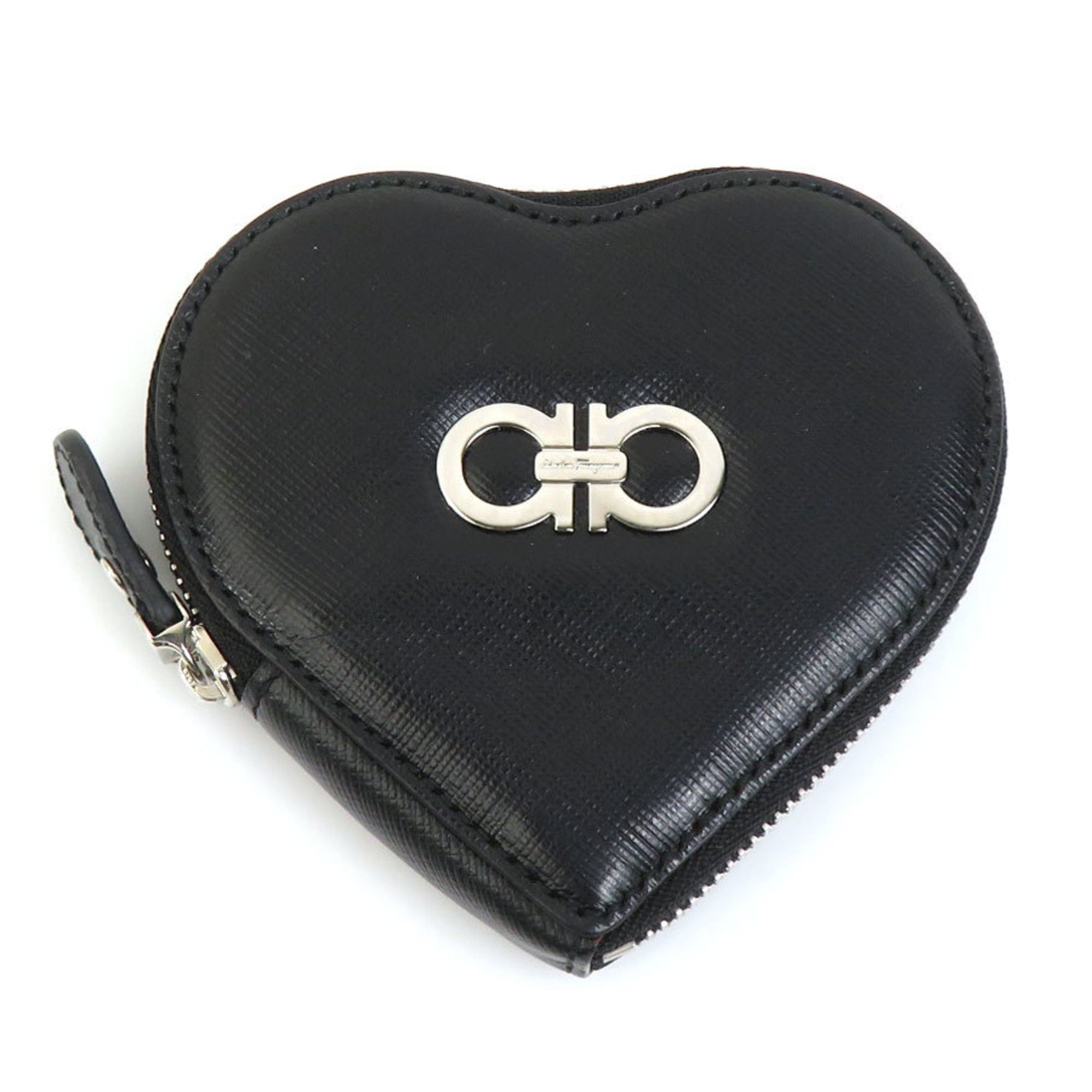 Salvatore Ferragamo Salvatore Ferragamo Gancini Leather Wallet with Coin Purse, Black, Women's, H31894a Size ONE SIZE - 1 Thumbnail