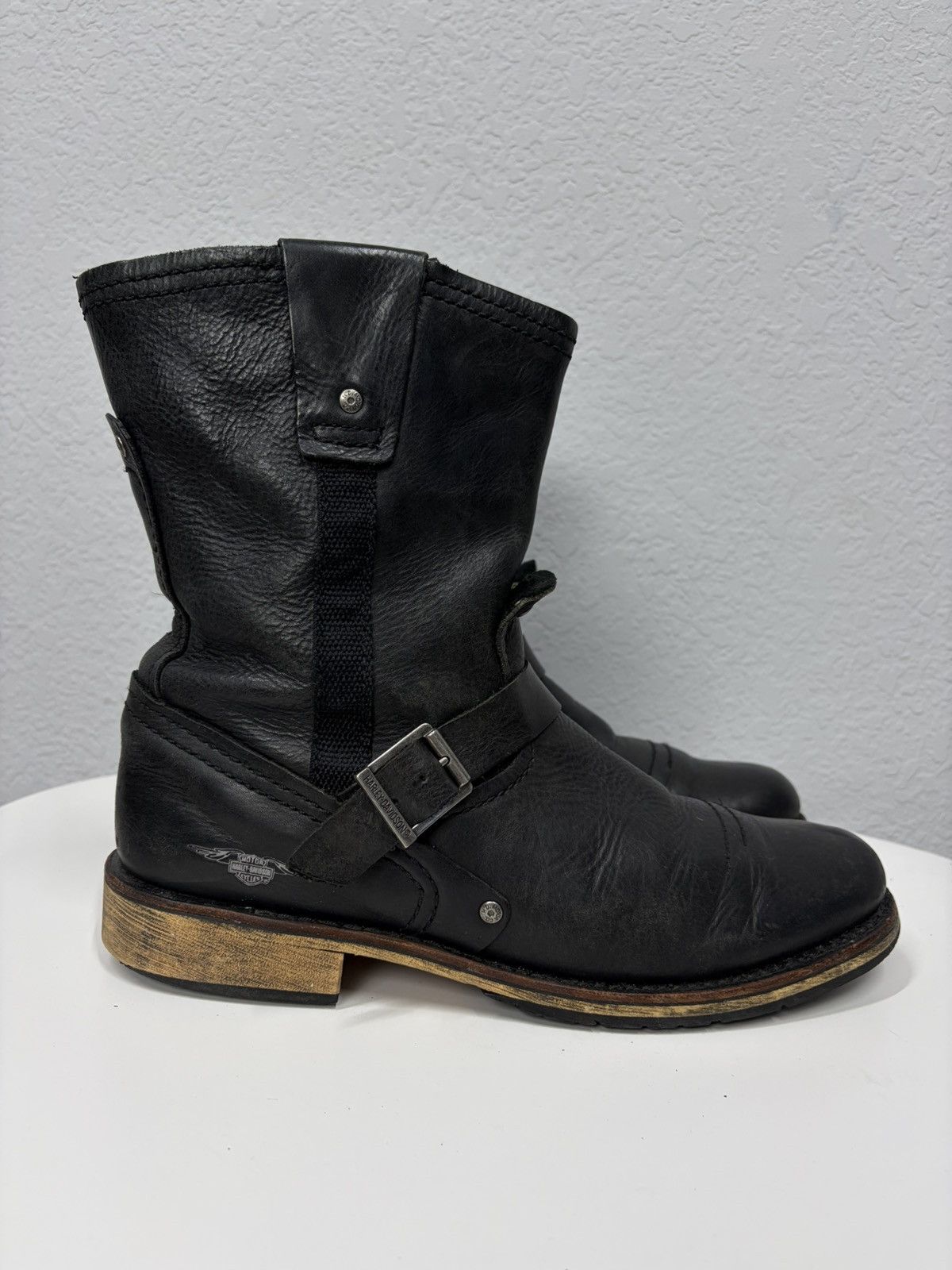 If Six Was Nine Vintage Harley Davidson Guidi Style High Leather Biker Boots Size US 11 / EU 44 - 5 Thumbnail