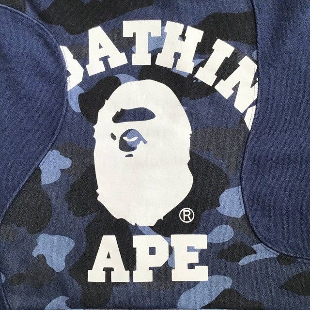 Bape BAPE camo Cutting college logo pullover hoodie a bathing ape Size US M / EU 48-50 / 2 - 2 Thumbnail