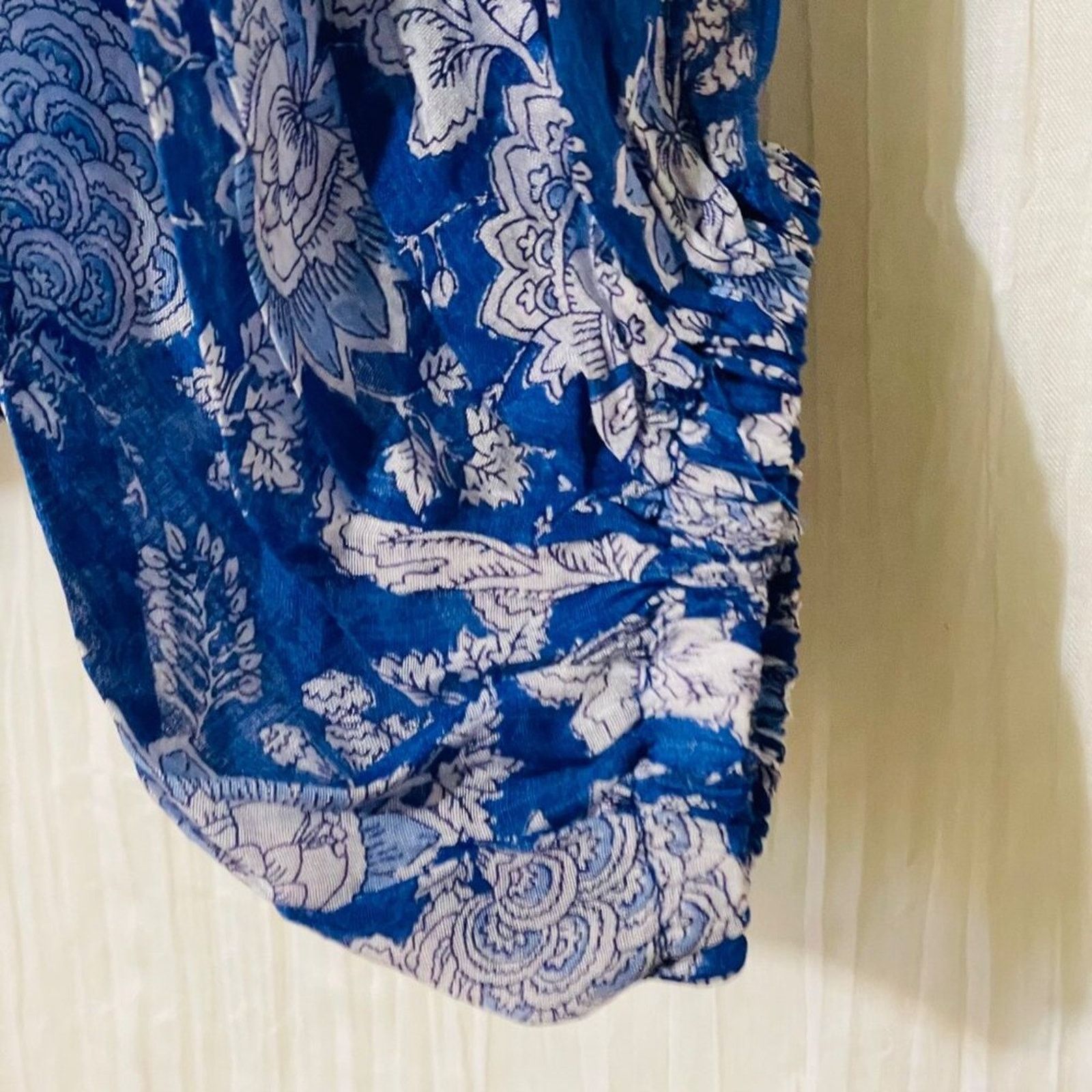 Vince Camuto Vince Camuto Peplum Floral Blue Sheer Sleeve Lined Blouse XS Size XS / US 0-2 / IT 36-38 - 4 Thumbnail