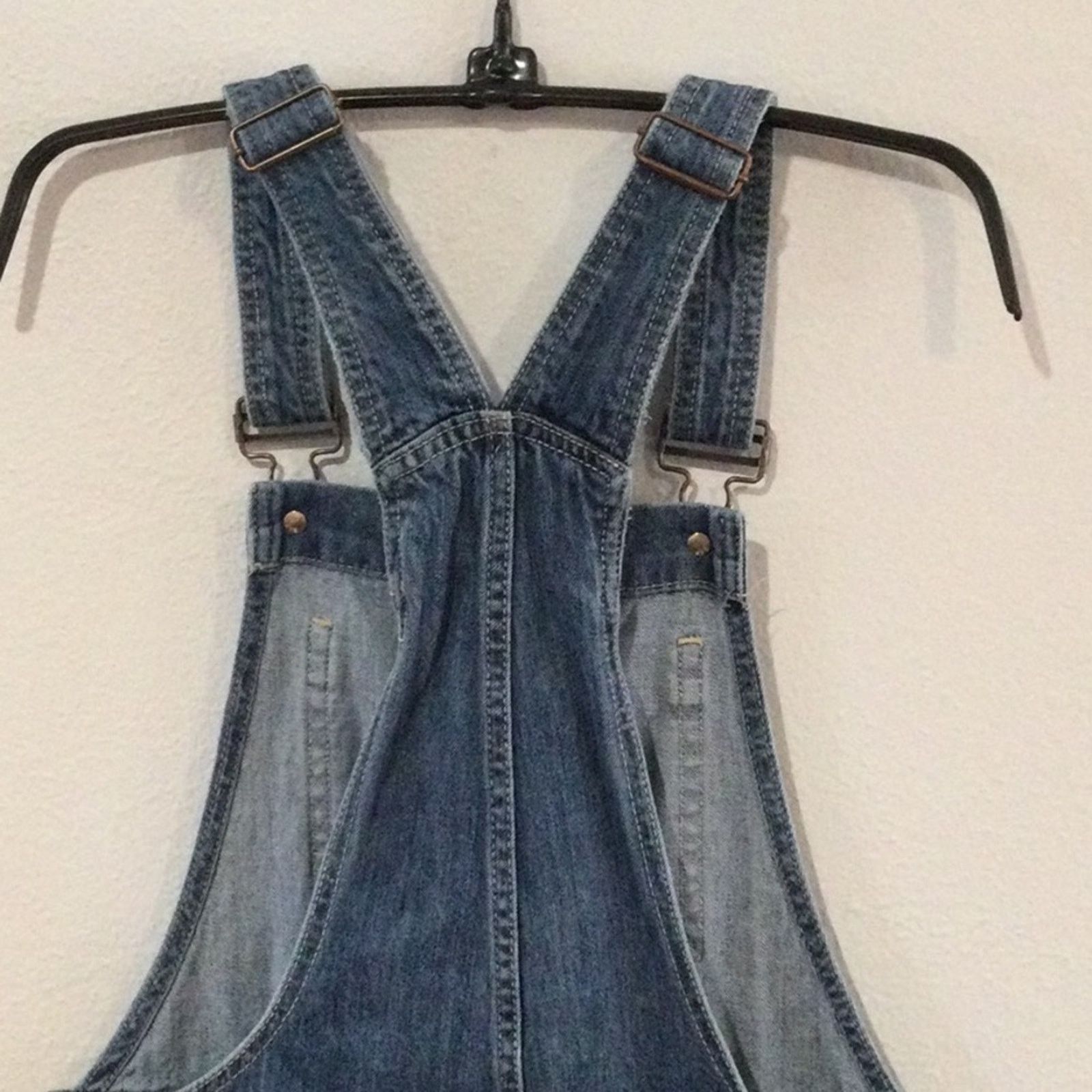 Gap Gap Denim Bib Adjustable Strap Button Side Overalls Size 2 Size 27" / US 4 / IT 40 - 8 Thumbnail