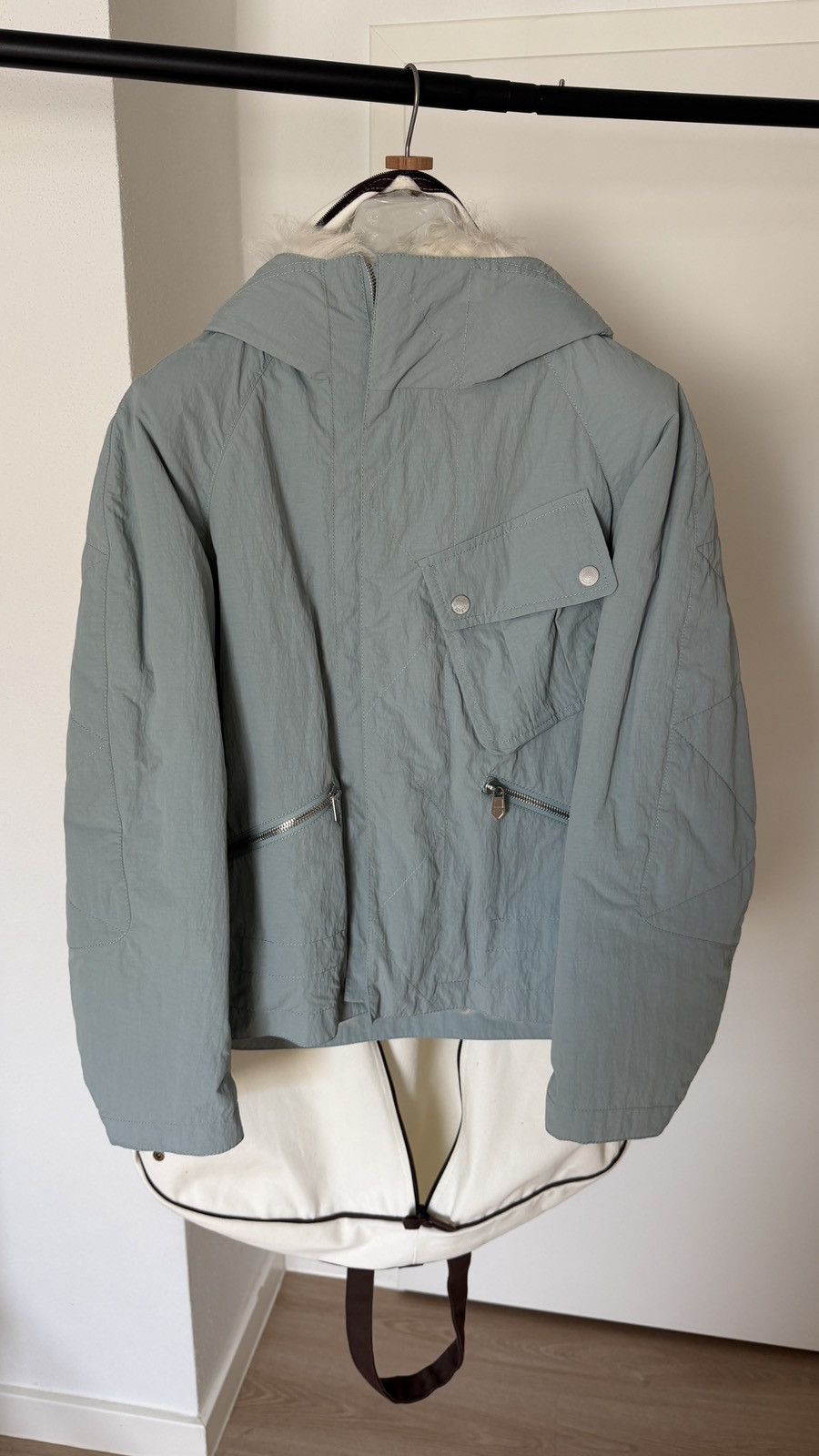Hermes $20,000 FW22 Mens Runway 2 in 1 Ice Blue Lamb Fur Jacket Size US M / EU 48-50 / 2 - 4 Thumbnail