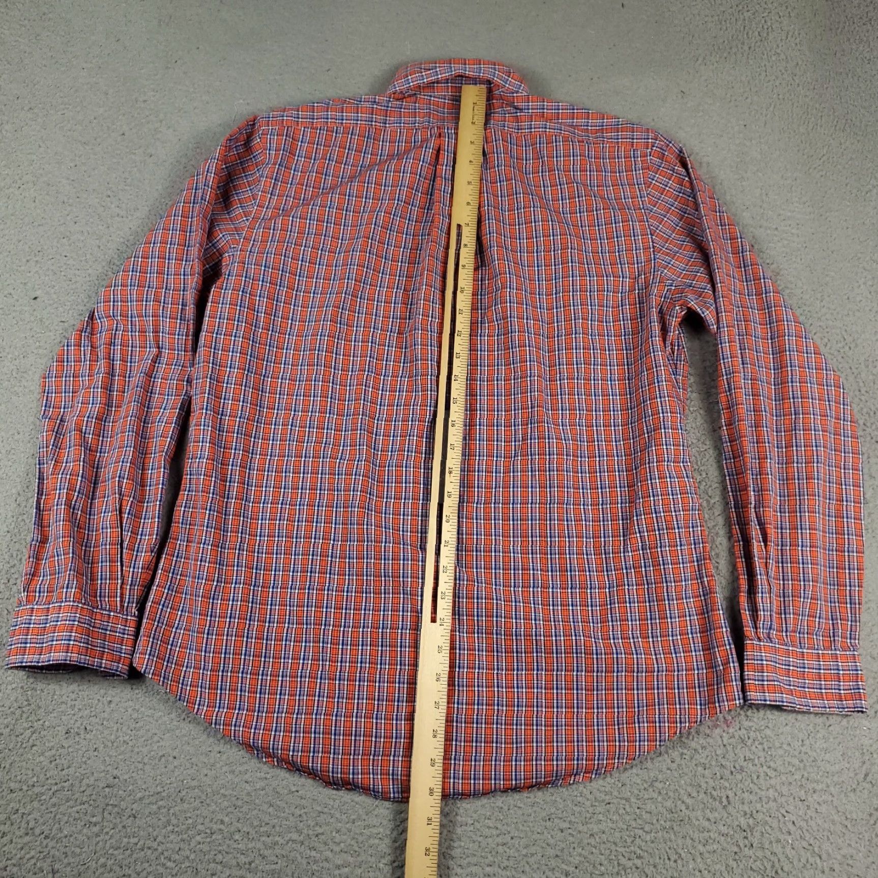 Ralph Lauren Ralph Lauren Men's Large Orange Blue Plaid Casual Button-Up Long Sleeve Shirt Size US L / EU 52-54 / 3 - 3 Thumbnail
