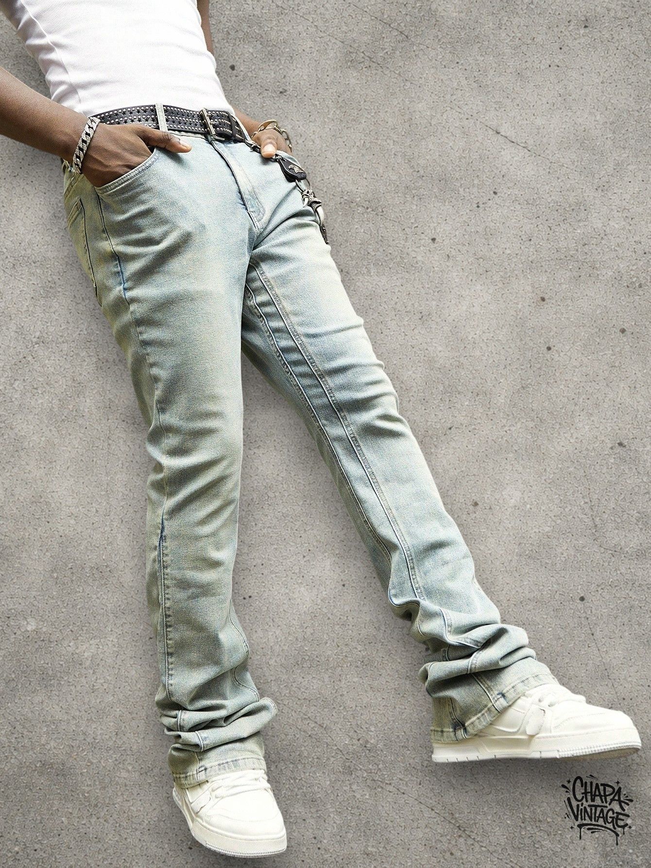 Japanese Brand Slim drip jeans Size US 32 / EU 48 - 3 Thumbnail