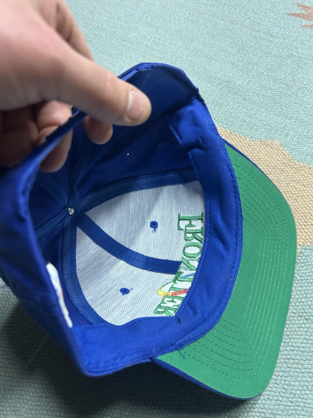Vintage Vtg SnapBack hat frontier herbicide farm feed rainbow logo Size ONE SIZE - 6 Thumbnail