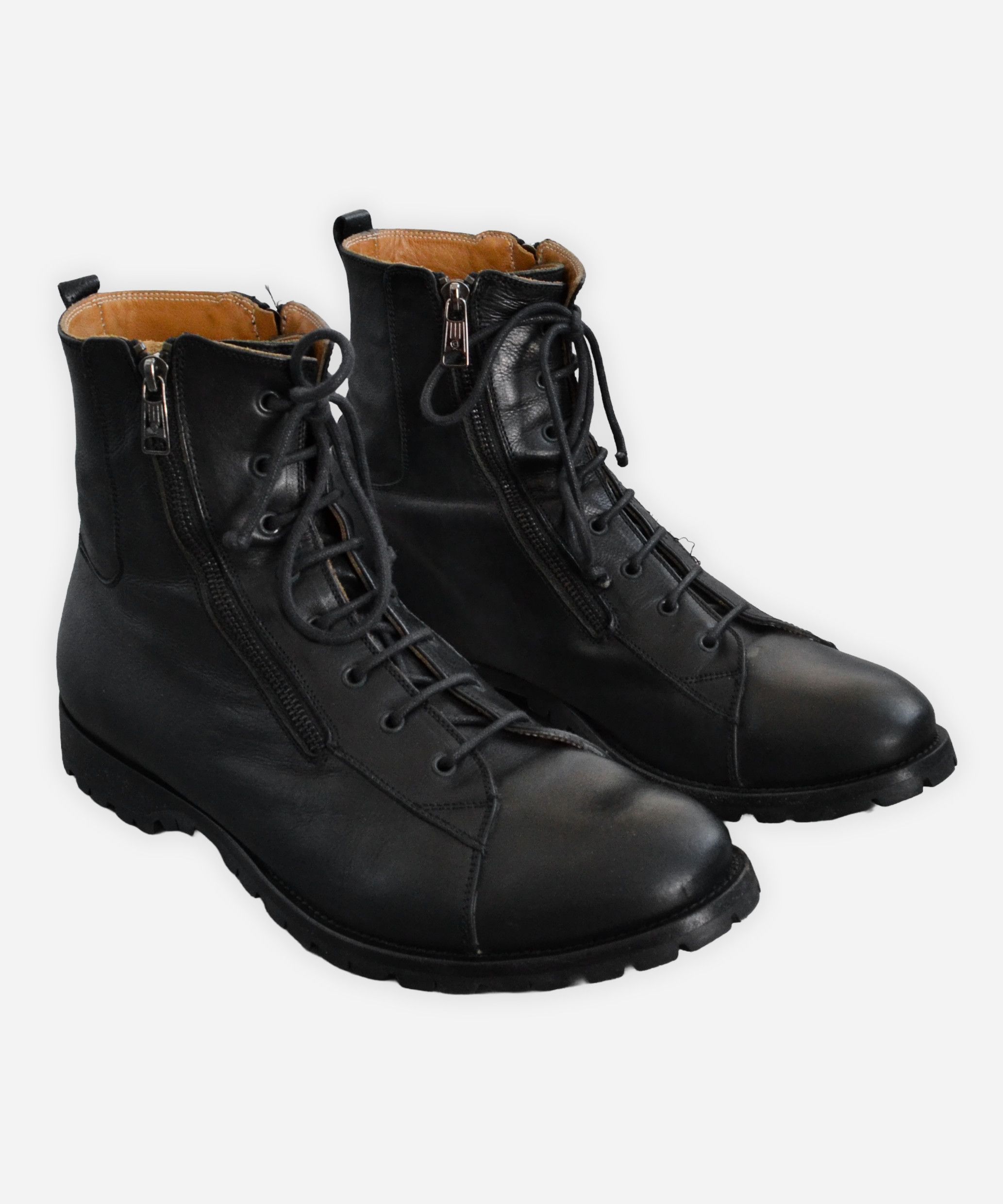 Alexander McQueen ALEXANDER MCQUEEN Boots Ankle Shoes Leather Zip Black 45 Size US 12 / EU 45 - 4 Thumbnail