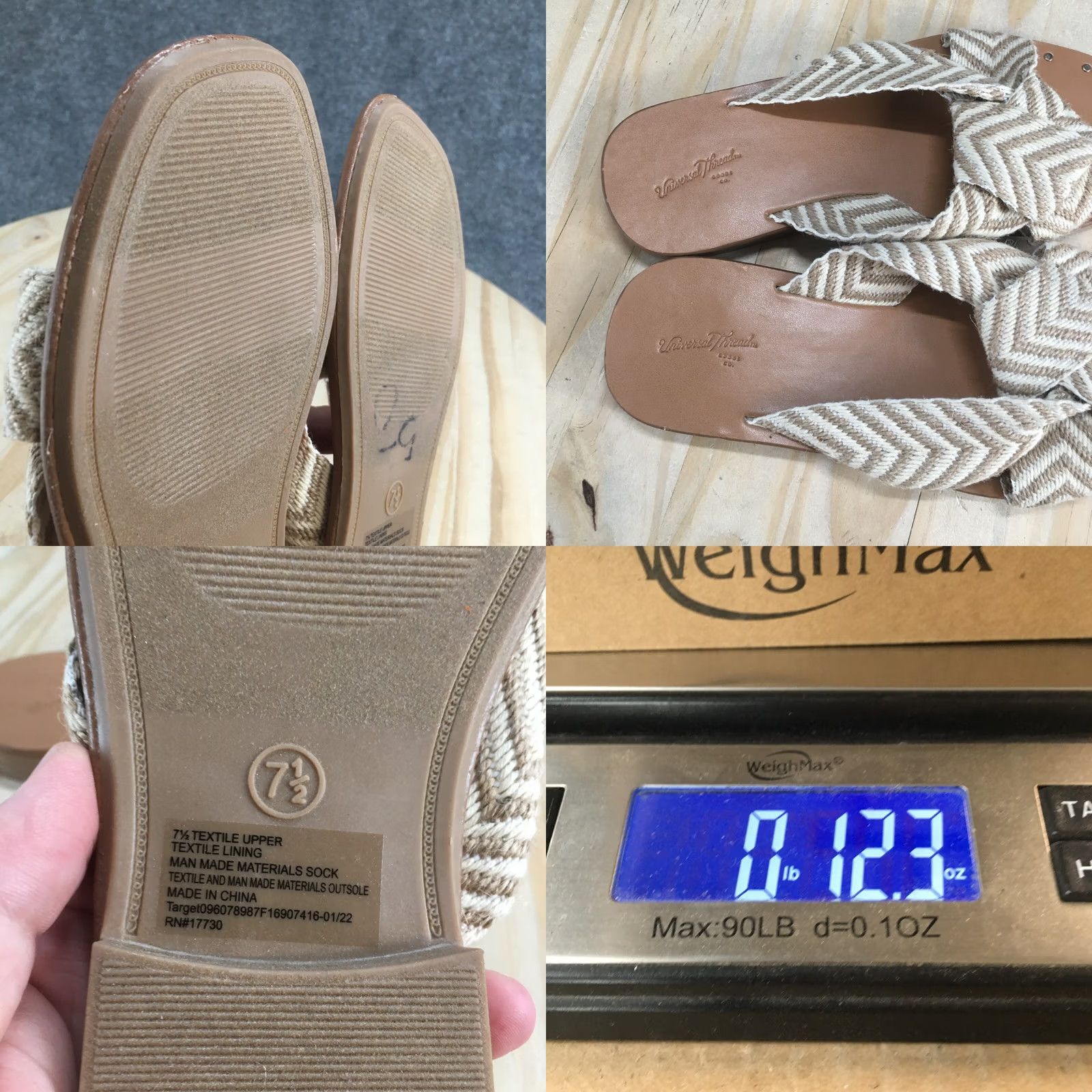 Vintage Universal Thread Sandals Womens 7.5 Louise Knotted Slide Beige Comfort Open Toe Shoes Size US 8 / IT 38 - 9 Thumbnail