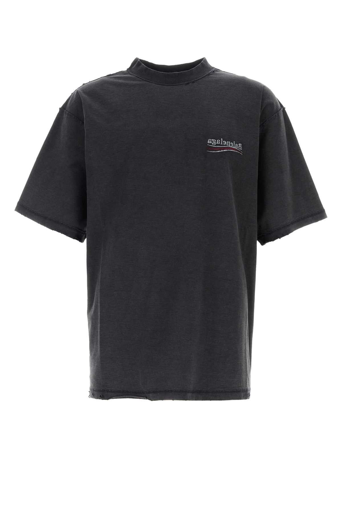 Balenciaga Charcoal Cotton Oversize Tbilisi T-Shirt | Grailed