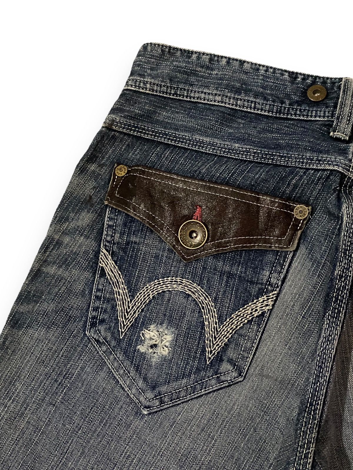 Edwin × Japanese Brand FLARE 🔥 Edwin 503 Blue Trip Distressed Splash Paint Denim Size US 33 - 10 Thumbnail