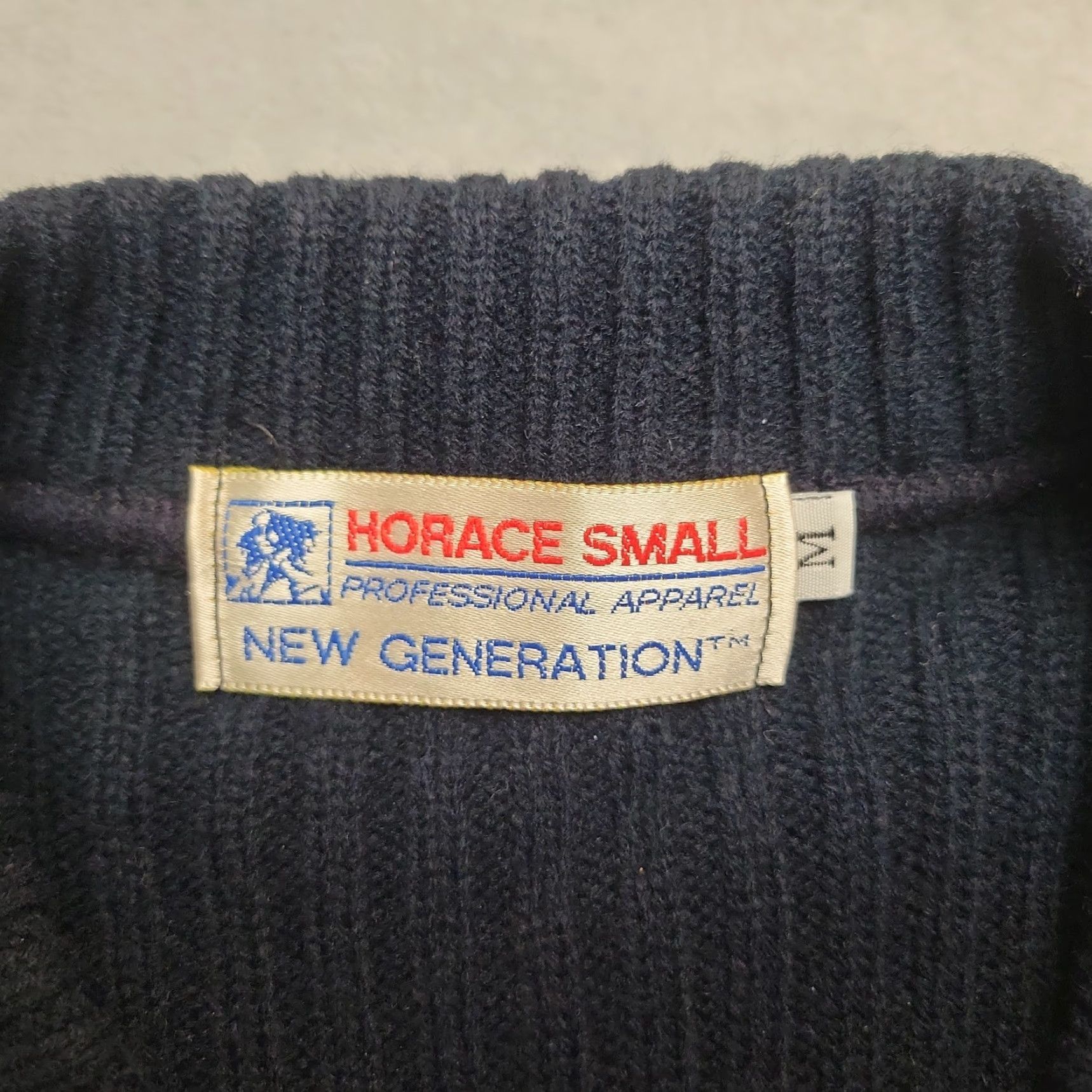 Vintage VINTAGE Horace Small Sweater Mens M Blue Wool Blend Military Elbow Patches Size US M / EU 48-50 / 2 - 4 Thumbnail
