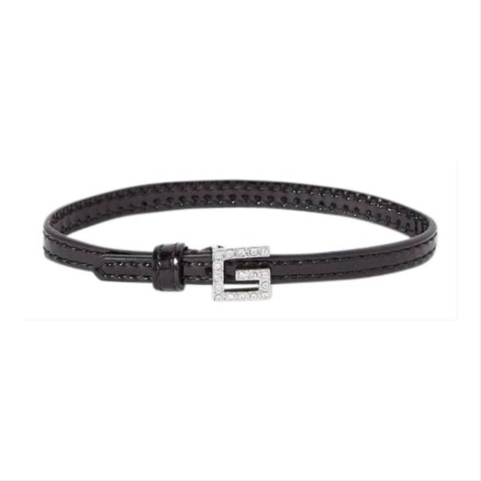 Gucci GUCCI square G logo crystal leather bracelet Size ONE SIZE - 1 Thumbnail
