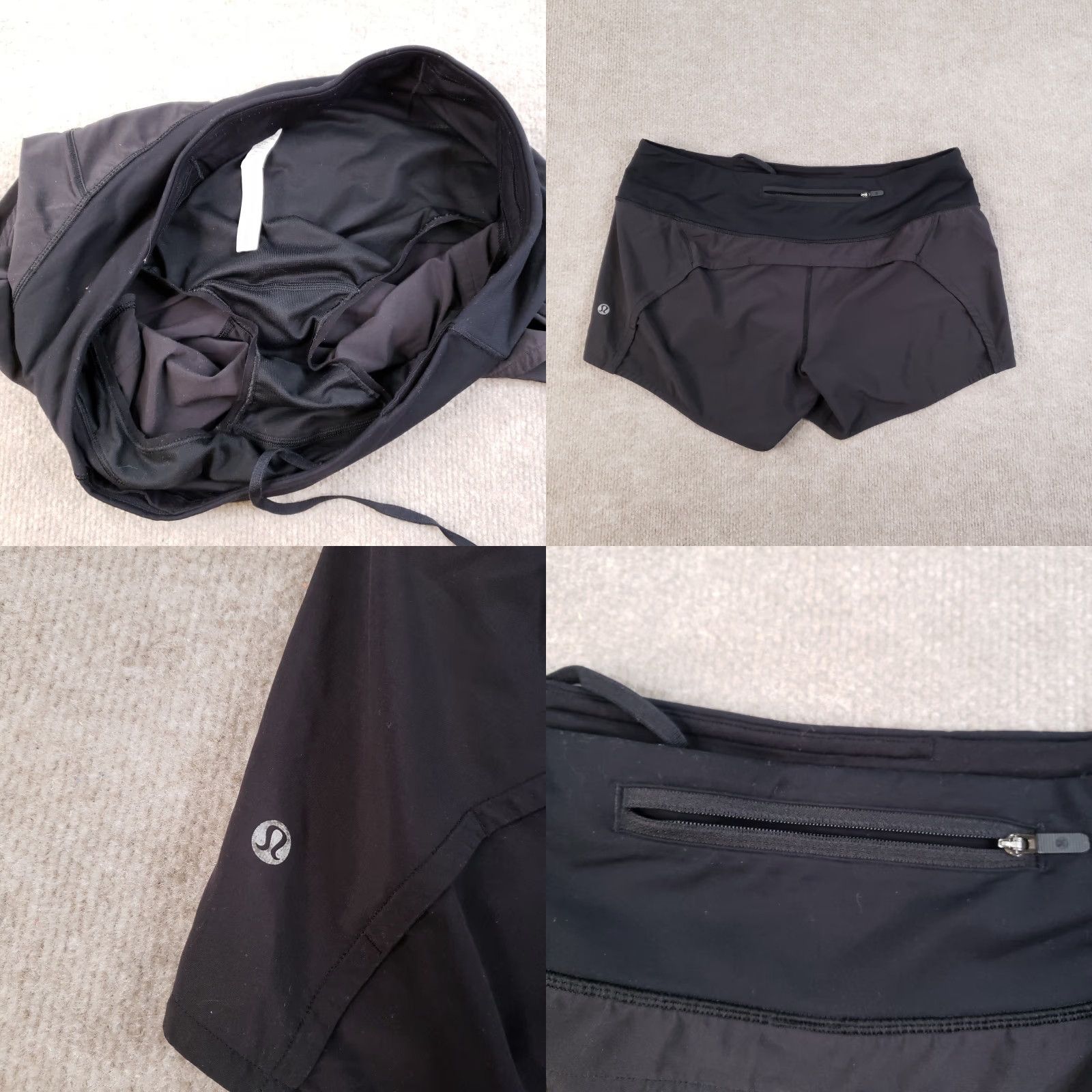 Lululemon Lululemon Run Speed Shorts Womens 8 Black Zipper Pocket Drawstring Gym Size 30" / US 8 / IT 44 - 9 Thumbnail