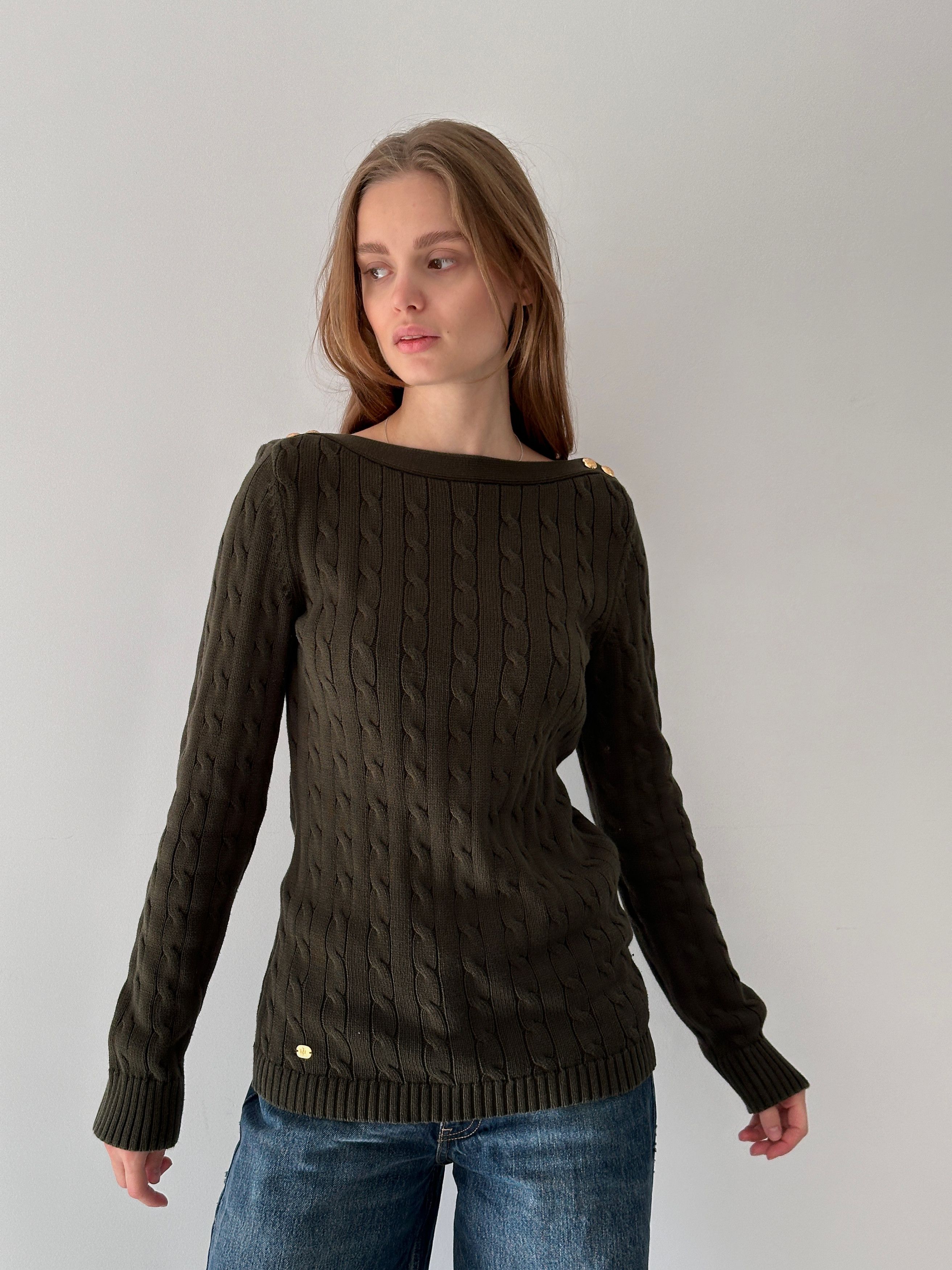 Polo Ralph Lauren Ralph Lauren Cable Knit Boat Neck Jumper Sweater Size M / US 6-8 / IT 42-44 - 1 Thumbnail