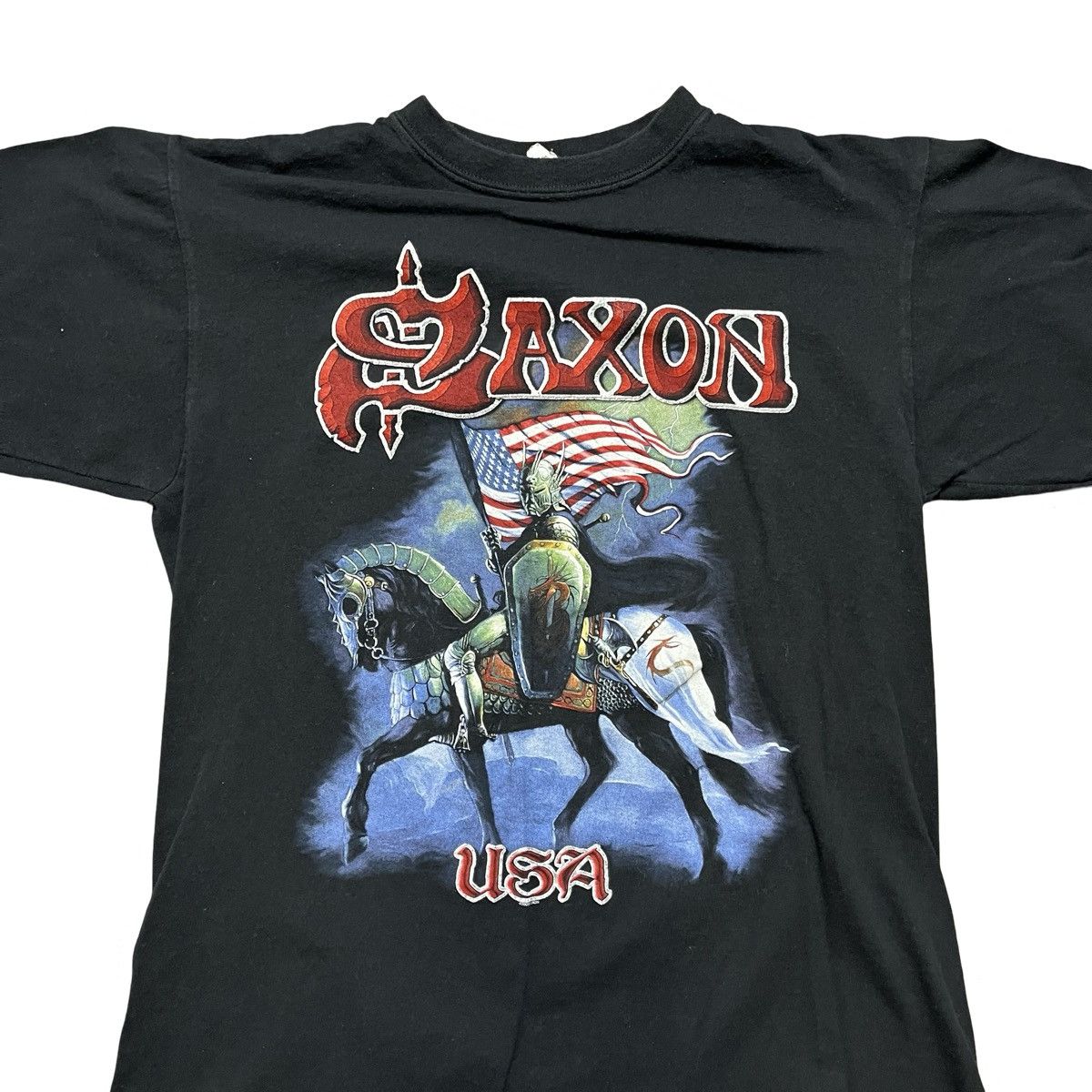Vintage Y2k Saxon usa band tour tshirt Size US L / EU 52-54 / 3 - 1 Thumbnail
