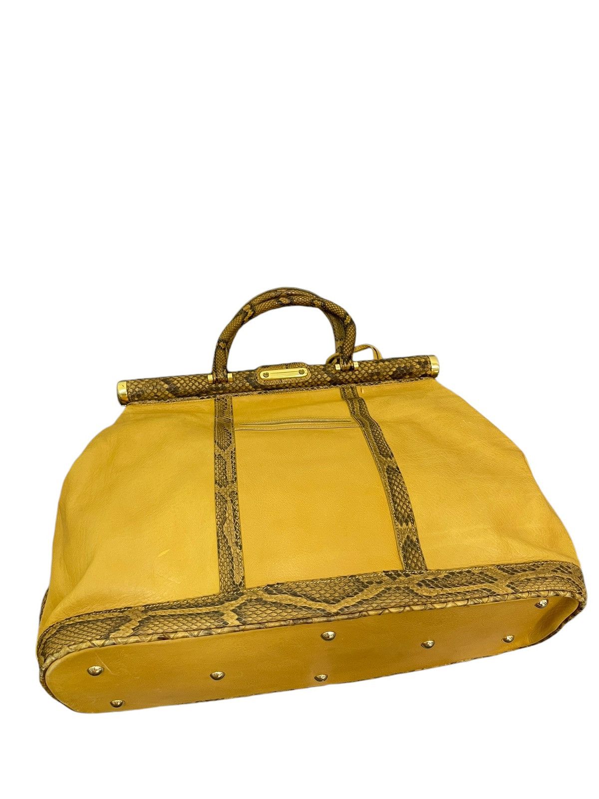 Genuine Leather Full Leather Python Vtg Elegance Italy Hand Bag 1🟩0 Size ONE SIZE - 4 Thumbnail