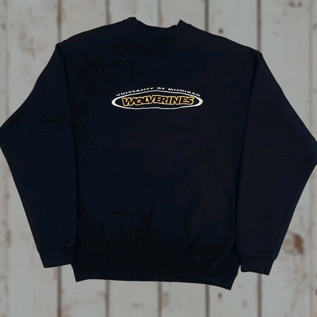 Vintage University Michigan Wolverines Sport Sweatshirt Made USA 90s Embroidered