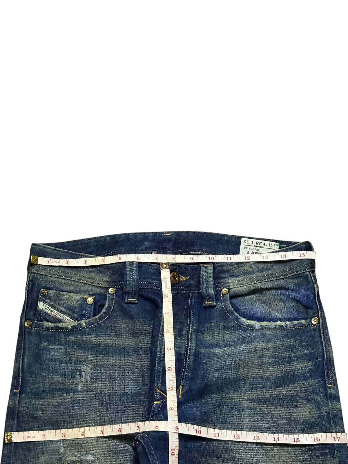 Diesel Vintage Diesel Larkee Rusty Mud Wash Distressed Loose Jeans Size US 31 - 11 Thumbnail