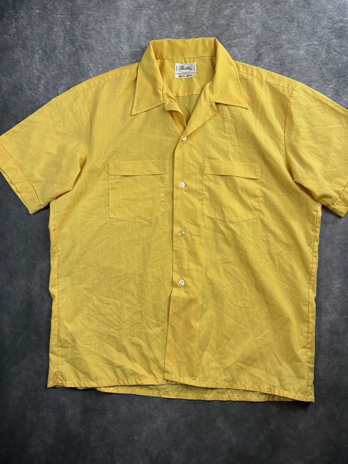 Vintage 1960s Bowling Shirt True Vintage Camp Collar Fleetline Short Size US M / EU 48-50 / 2 - 10 Thumbnail