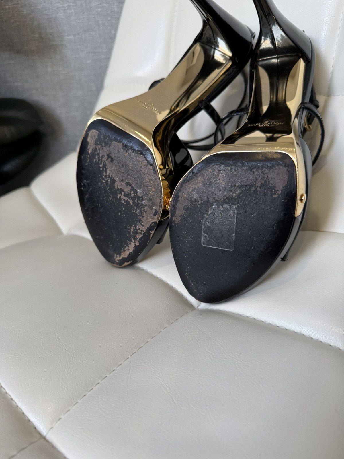 Louis Vuitton Louis Vuitton Black Patent Leather Strappy High Heel Sandals Size US 9 / IT 39 - 19 Thumbnail