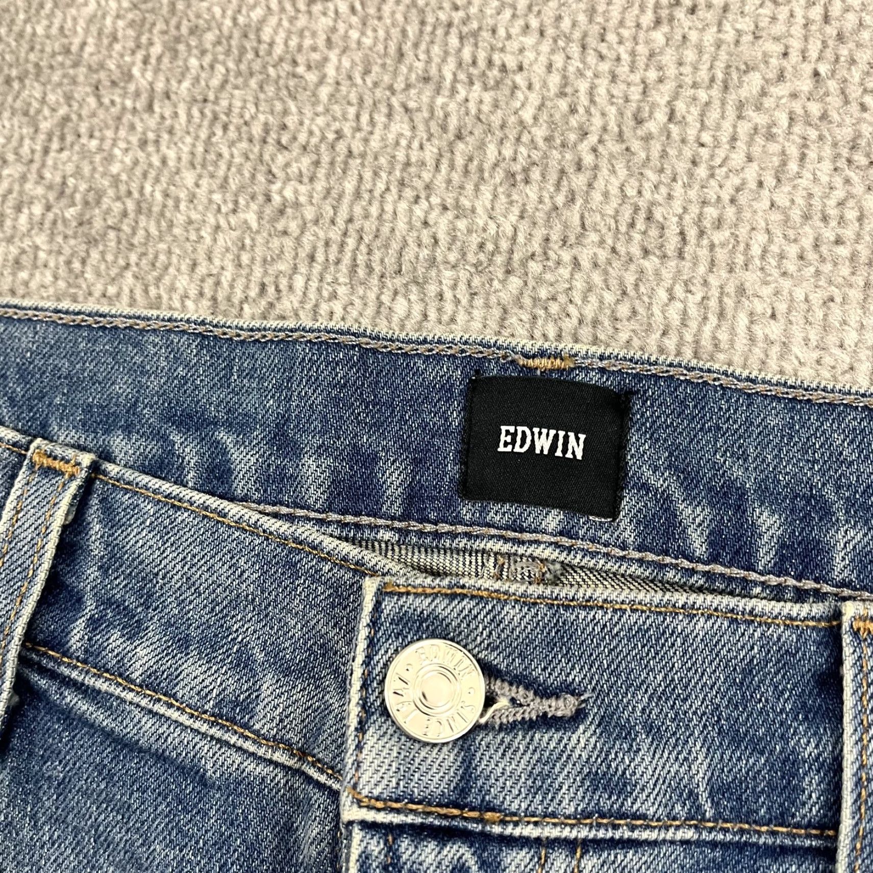 Edwin VINTAGE Edwin Jeans Womens 31x33 Light Blue Denim Wide Leg Organic Cotton Frayed Hem Size 24" / US 00 / IT 34 - 7 Thumbnail