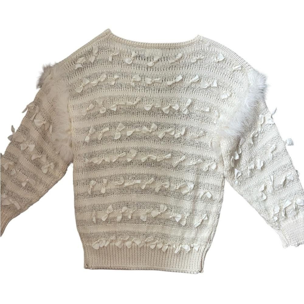 Designer × Vintage Bonnie and Bill Made in Korea Vintage Bows/Fur Knit Sweater Size S / US 4 / IT 40 - 7 Thumbnail