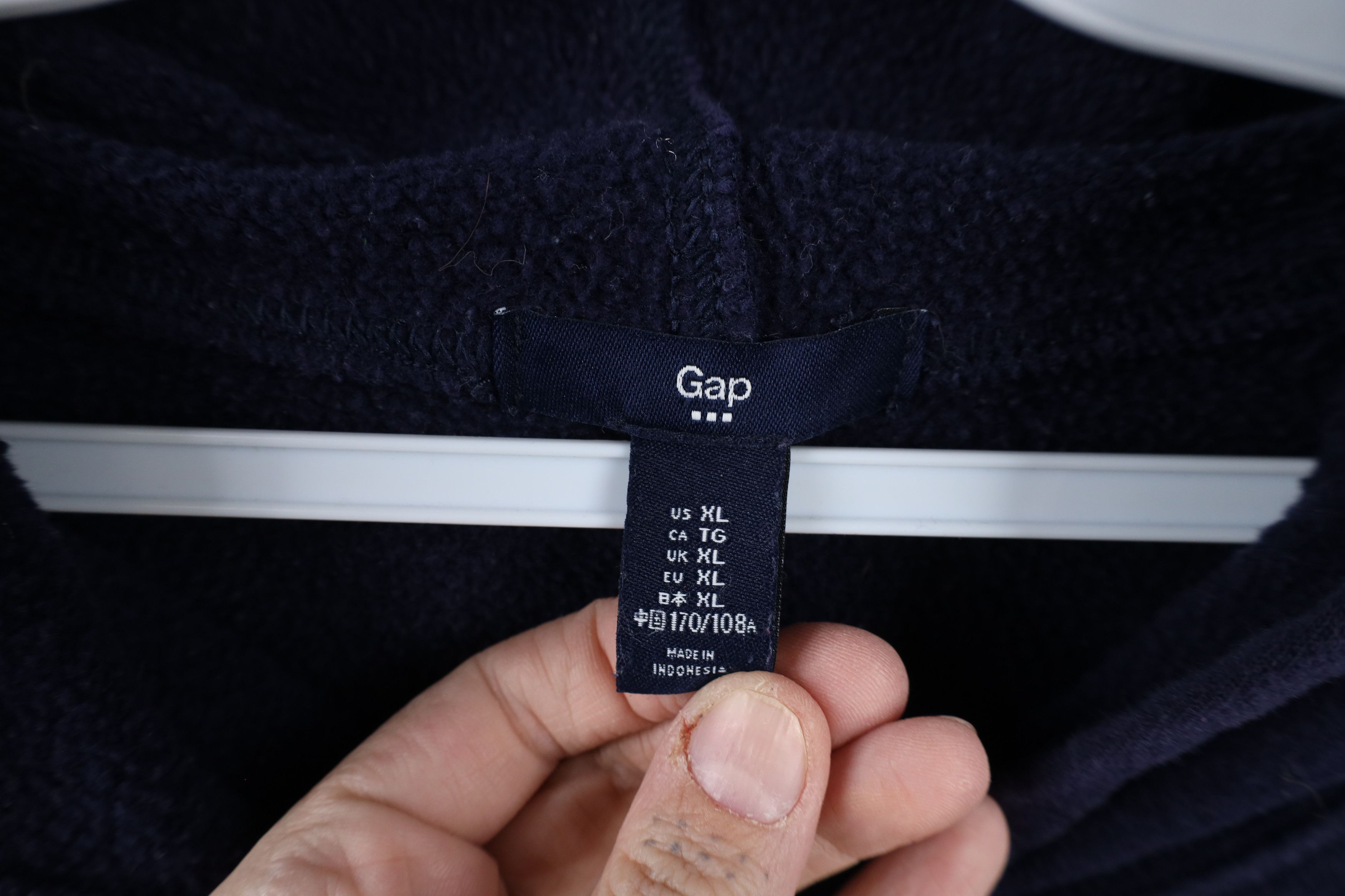 Gap × Vintage Vintage Gap Spell Block Letter Hoodie Sweatshirt Navy Blue Size XL / US 12-14 / IT 48-50 - 6 Thumbnail