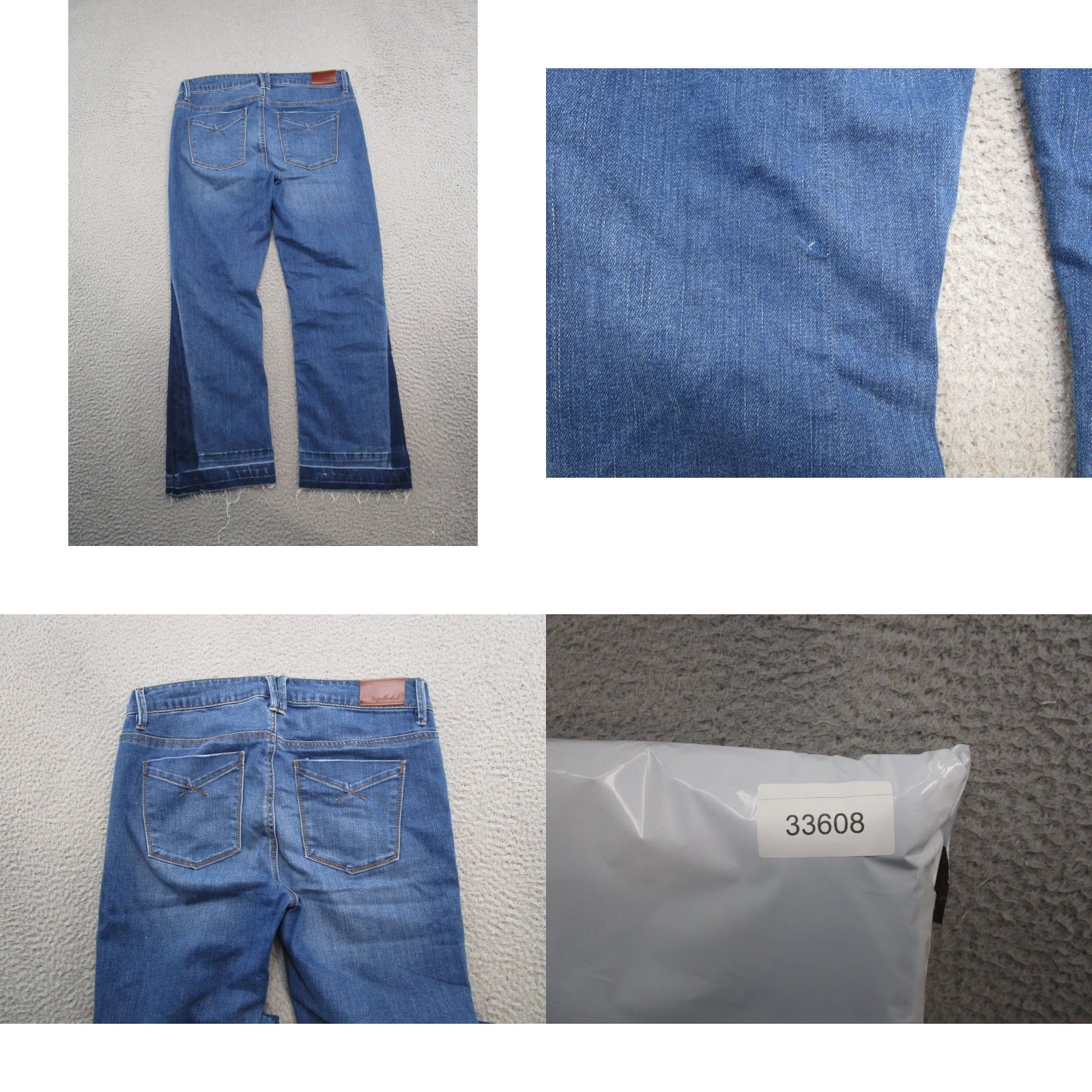 Denime Unpublished Denim Jeans Women's Size 30 2 Tone Blue Stretch Raw Hem 5-Pocket Straight Regular Denim Size 30" / US 8 / IT 44 - 9 Thumbnail