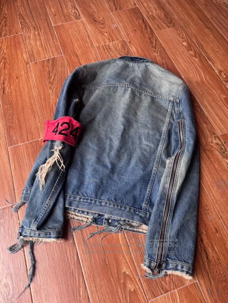 424 424 Big Destruction Denim Jacket Size US L / EU 52-54 / 3 - 2 Thumbnail