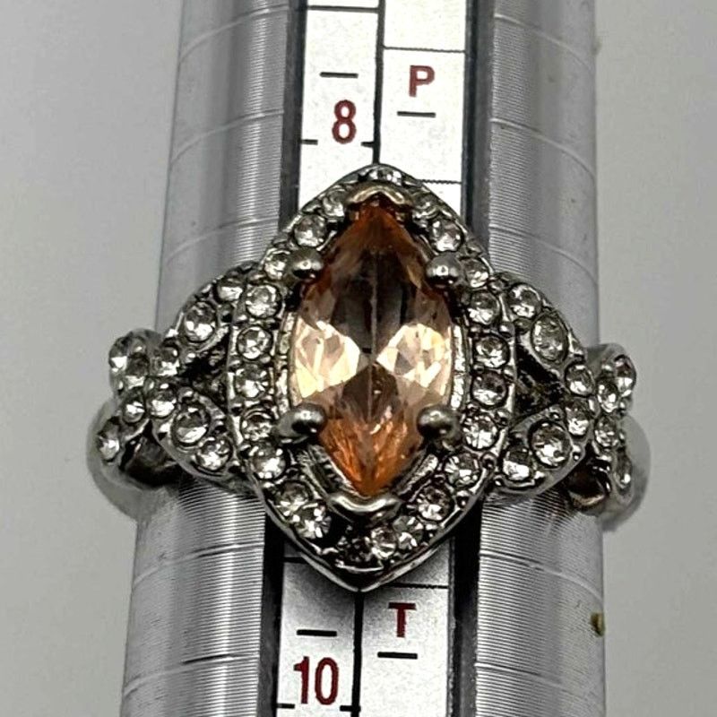 Other Silver & Pink Crystal Ring Size ONE SIZE - 5 Thumbnail