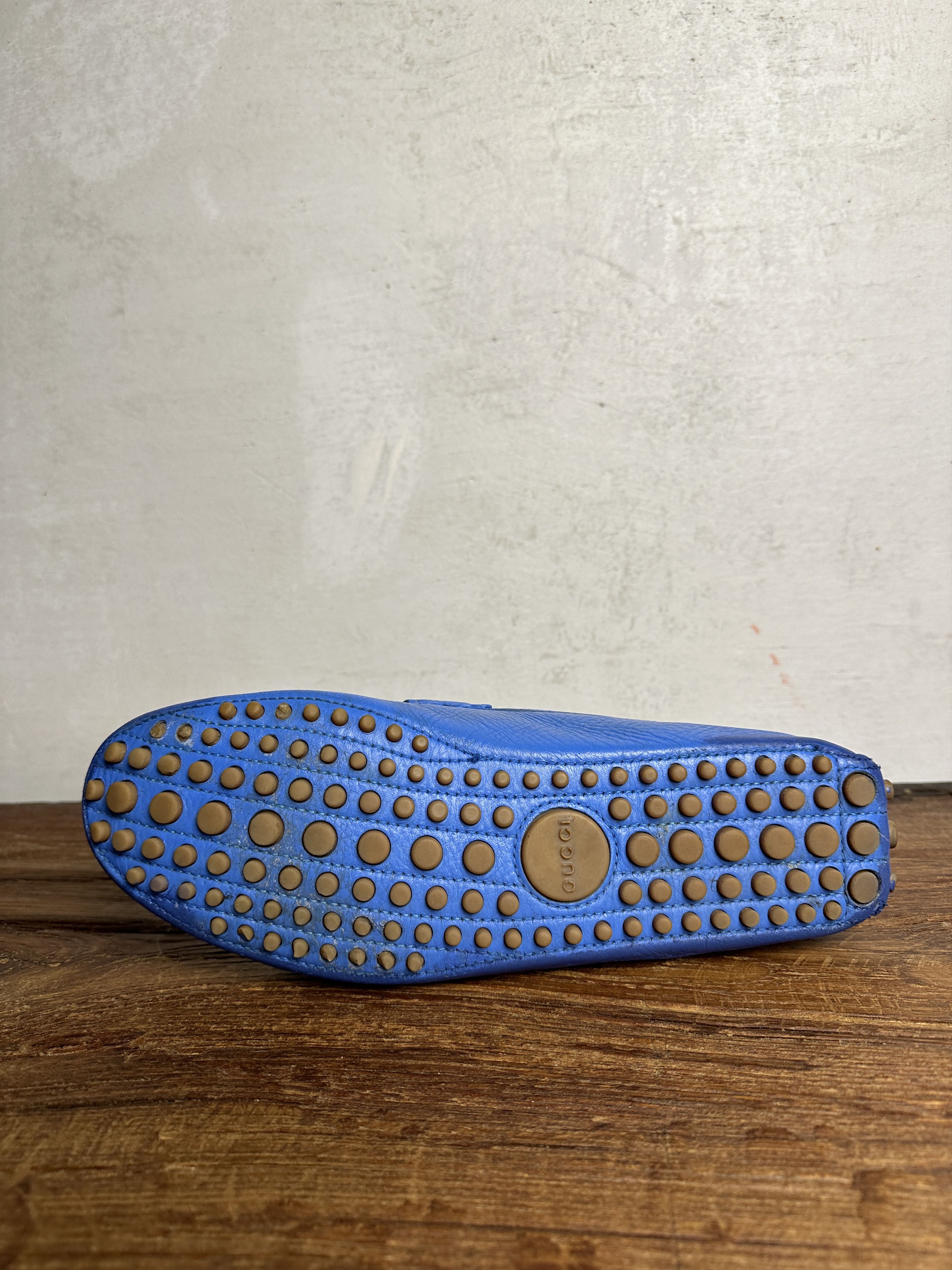 Gucci GUCCI BLUE LEATHER MOCCASINS Size US 9 / EU 42 - 11 Thumbnail