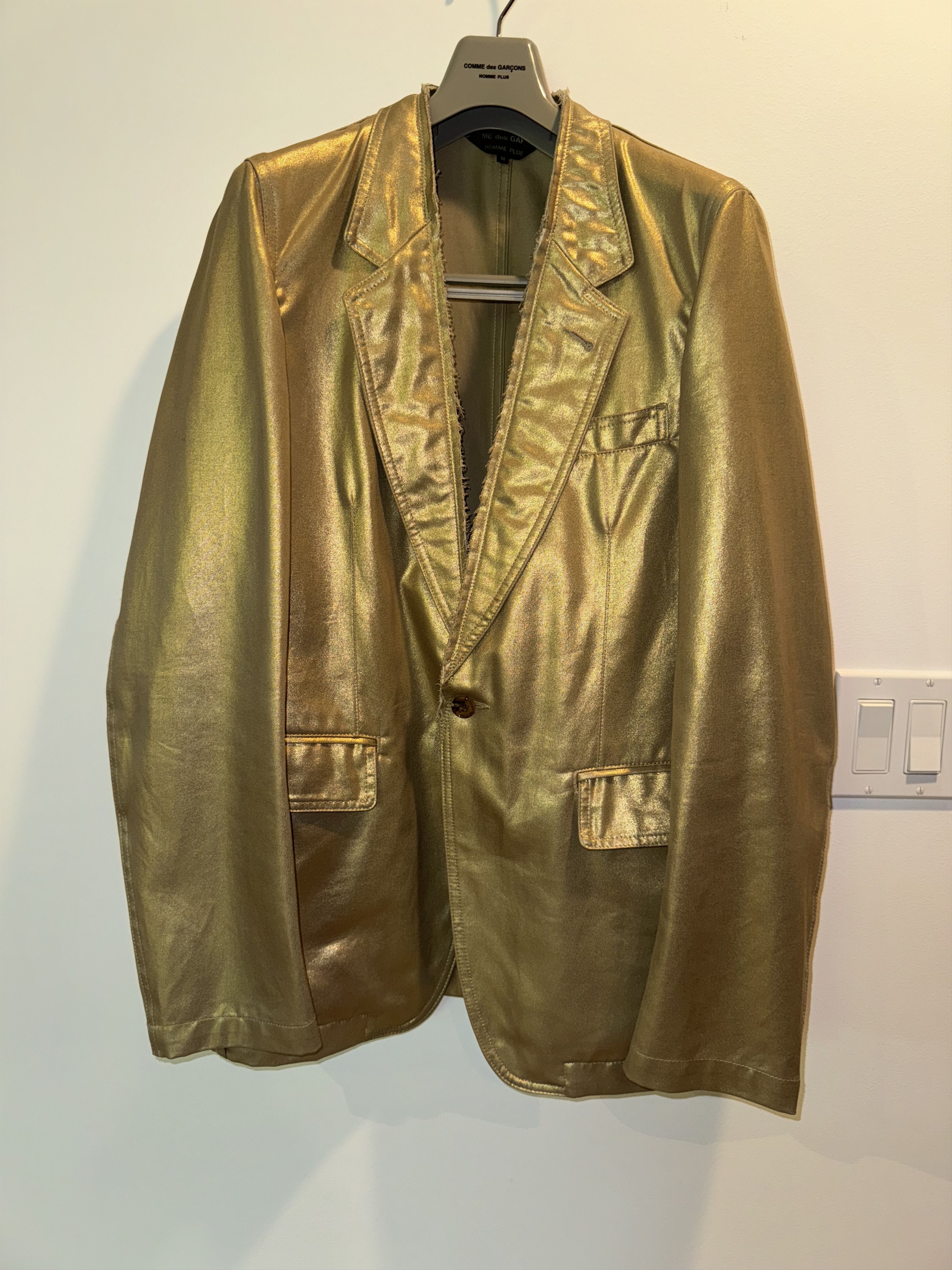 Comme des Garcons Homme Plus Gold Print Cotton Jacket Size M Size 40R - 1 Thumbnail