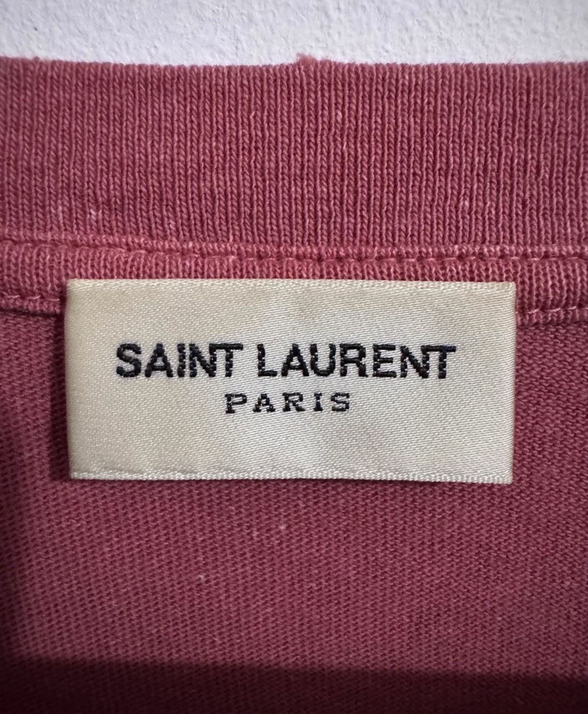 Saint Laurent Paris SLP 18SS Pink Graphic Distressed Slogan Short Sleeve T-Shirt Size US S / EU 44-46 / 1 - 7 Thumbnail