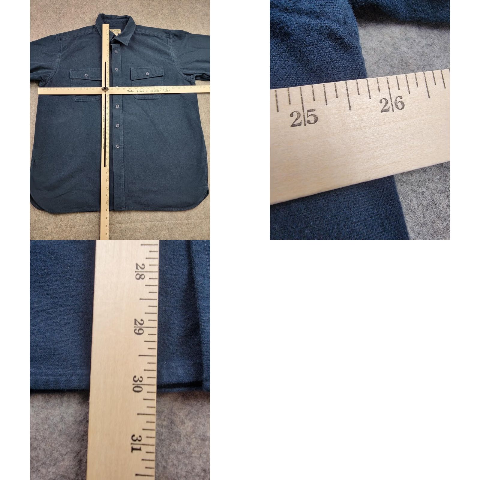 Vintage LL Bean Shirt Mens XL Blue Chamois Cloth Button-Down Long Sleeve Pockets Outdoors Premium Cotton Flannel Heavyweight Regular Fit Size US XL / EU 56 / 4 - 8 Thumbnail