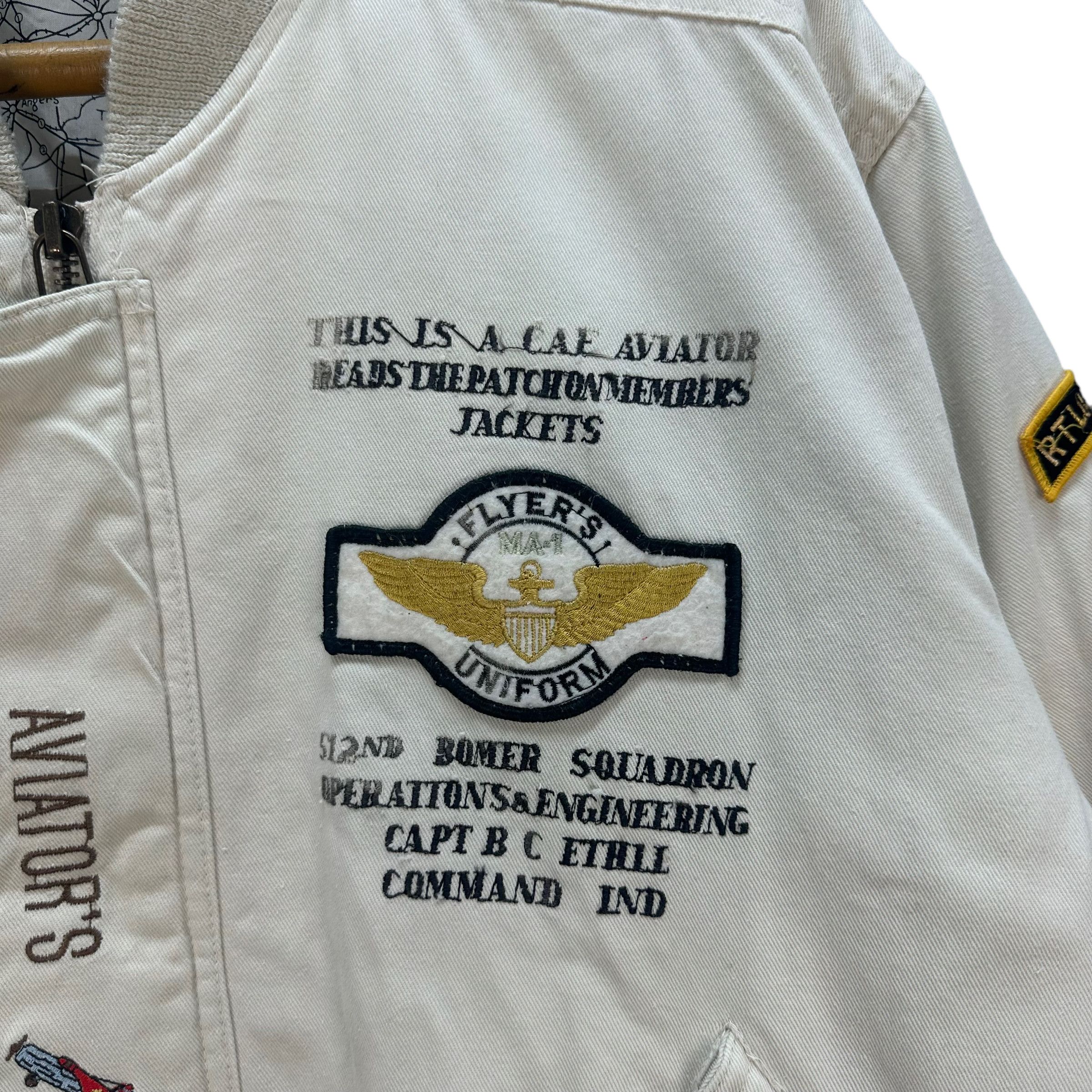 Vintage AVIATOR'S WORLD MAP BOMER SQUADRON BOMBER JACKET #8105-203 Size US L / EU 52-54 / 3 - 3 Thumbnail