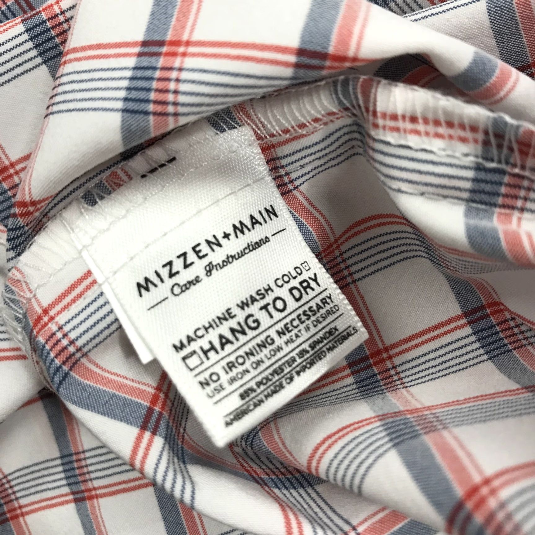 Mizzen+Main Mizzen+Main Shirt Mens M White Pink Check Performance Stretch Slim Fit Button-Up Casual Short Sleeve Button-Front Collared Size US M / EU 48-50 / 2 - 5 Thumbnail