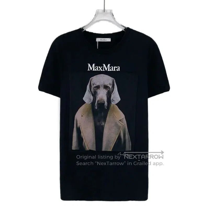 Max Mara MaxMara Black Cotton Graphic T-Shirt . Size XL / US 12-14 / IT 48-50 - 1 Thumbnail