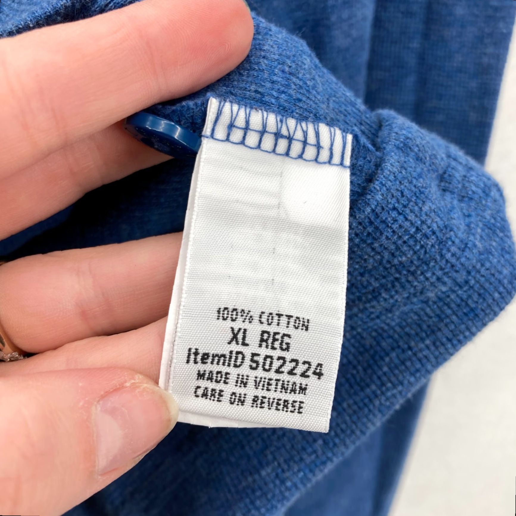 Vintage L.L. Bean Henley T Shirt Mens XL Blue Long Sleeve Thermal Waffle Knit Camp Hike Size US XL / EU 56 / 4 - 5 Thumbnail