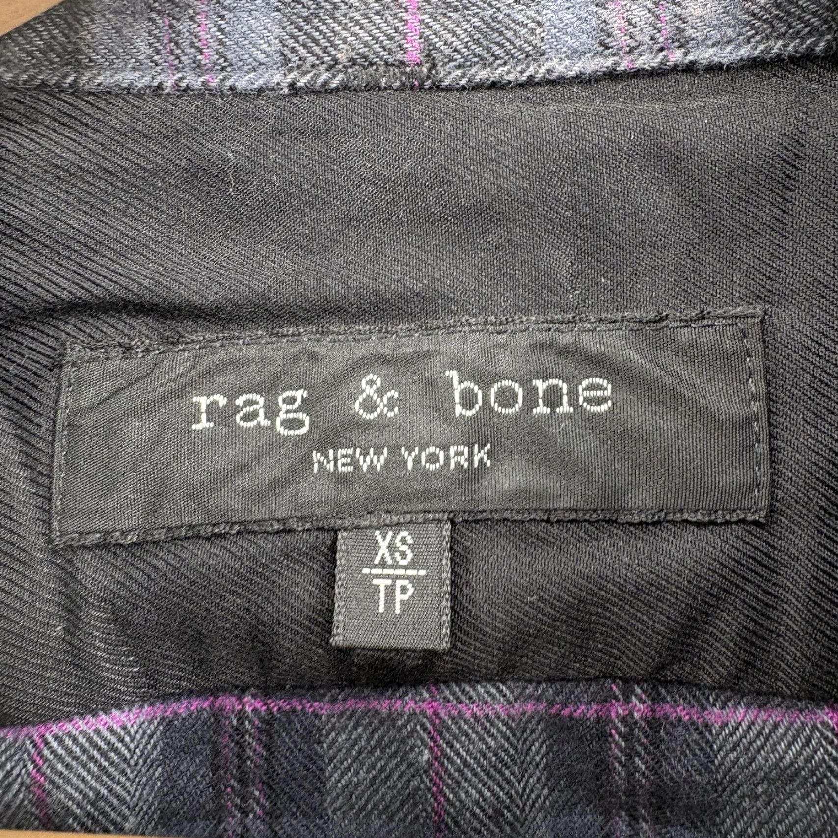 Rag & Bone Rag & Bone Flannel Shirt Mens XS Gray Plaid Long Sleeve Button Front Stretch Size US XS / EU 42 / 0 - 4 Thumbnail