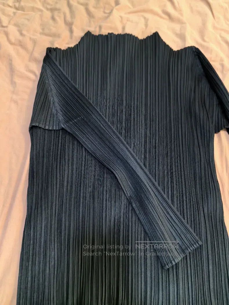 Issey Miyake Issey Miyake Classic Black Ruched Long-Sleeve Top Size L / US 10 / IT 46 - 7 Thumbnail