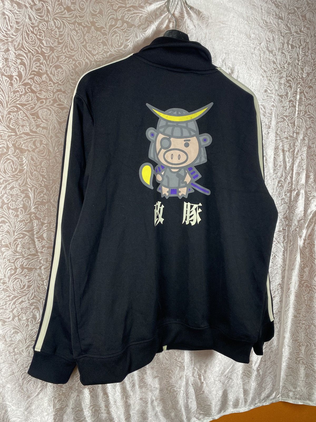 Japanese Brand Japanese Samurai Graphic Track Jacket Black Streetwear Size US XL / EU 56 / 4 - 11 Thumbnail