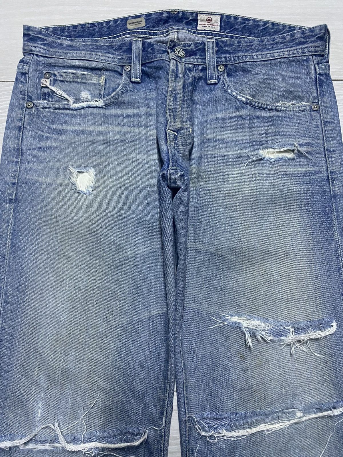 AG Adriano Goldschmied Vtg Ag Adriano Goldschmied Straight Leg DistressedJeans Size US 32 / EU 48 - 3 Thumbnail
