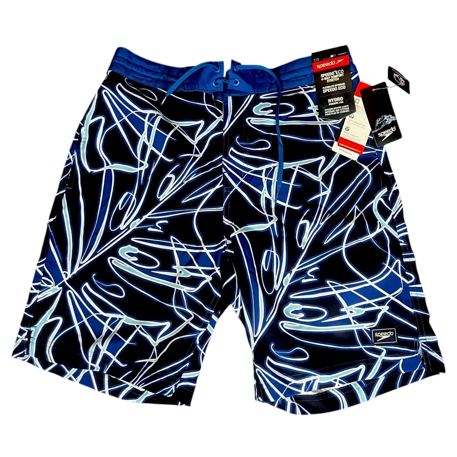Speedo Speedo Square Leg Blue Beach Board Shorts Men's M $60 NWT 9" Size US 33 - 1 Thumbnail