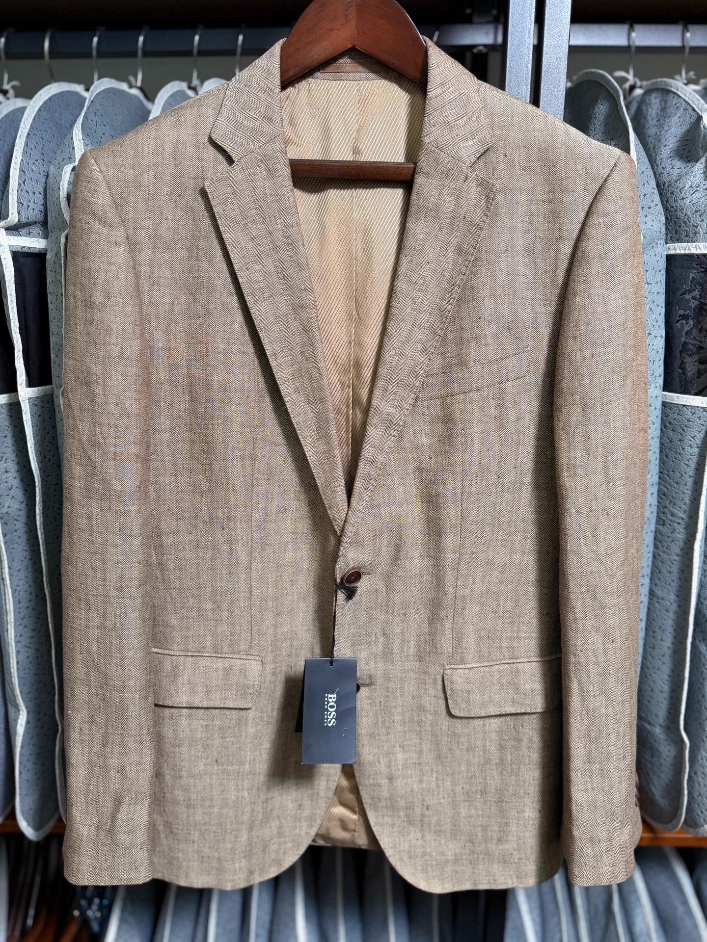 Hugo Boss HugoBoss Black Label Linen Slim Fit Blazer 50 EU New w/ Tags Size 40R - 1 Thumbnail
